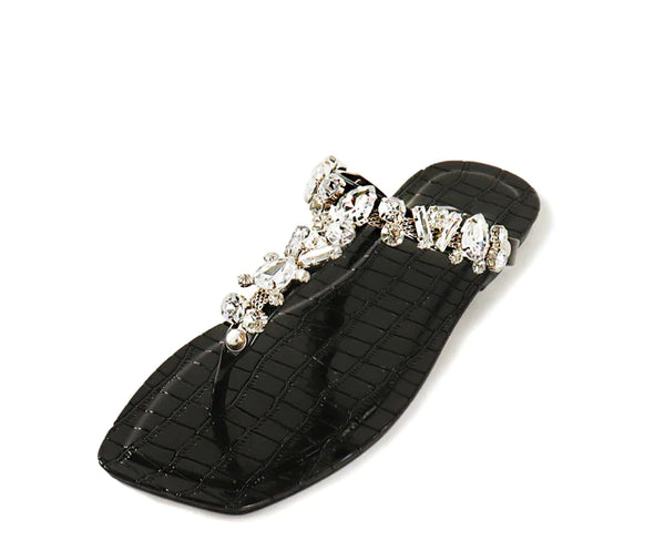 $35 Black Jeweled Sandals